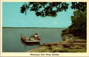 Postcard Tiptonville-Portagaville Tennessee Mississippi River Ferry Landing - Picture 1 of 2