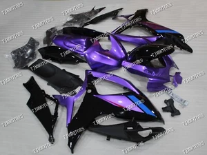 For 2006-2007 GSXR600/750 Black Purple ABS Injection Mold Bodywork Fairing Kit - Picture 1 of 10