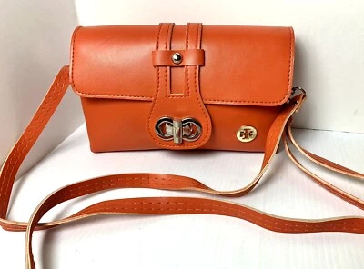 Tommy Hilfiger Crossbody Tri-fold Purse Shoulder Bag Wallet Orange - Image 1 of 4