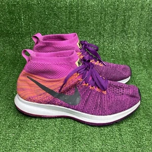 Nike Girls Zoom Pegasus Flyknit Purple Running Shoes Size 6 Youth 859622 500 - Picture 1 of 8