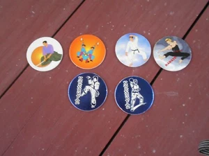 Vintage Lot of 6 KARATE KUNGFU Pogs - Picture 1 of 1