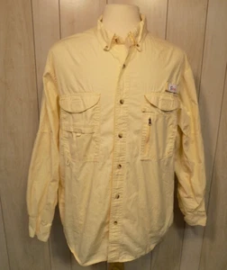 World Wide Sportsman Fishing Shirt Men’s Sz L Long Sleeve Button Up Yellow - Picture 1 of 4