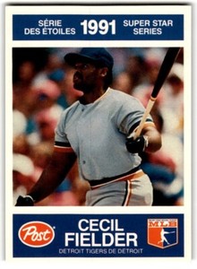 1991 Post Canada Super Star Series Cecil Fielder #19 Detroit Tigers
