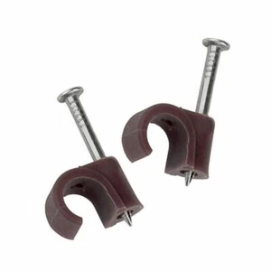 7mm MARRÓN REDONDO Cable Clips Coaxial Fijación TV Aérea Cielo Freesat Satélite x 50 - Imagen 1 de 3