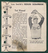 1958 CINCINNATI ENQUIRER REDLEGS SCRAPBOOK TED WIEAND