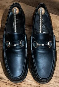 Gucci horsebit Shoes Size 8 1/2 D made in italy leather VTG mens - Imagen 1 de 8