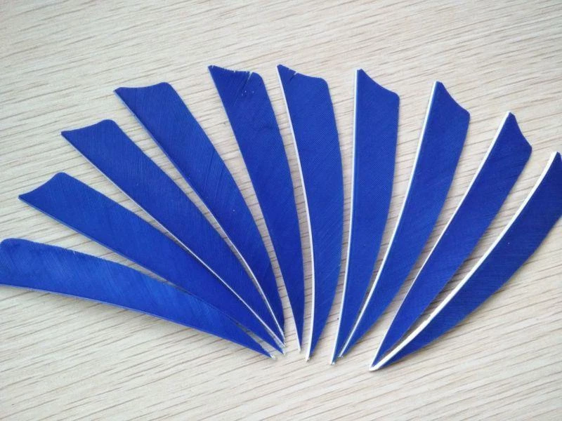 50pcs Archery Turkey Arrow Feathers Fletching 5" Blue Shield Right Wings - Image 1 of 1