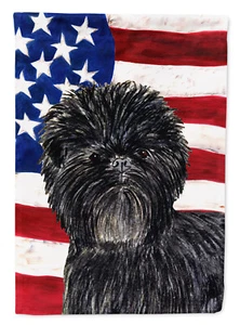 USA American Flag with Affenpinscher Flag Garden Size SS4038GF - Picture 1 of 3
