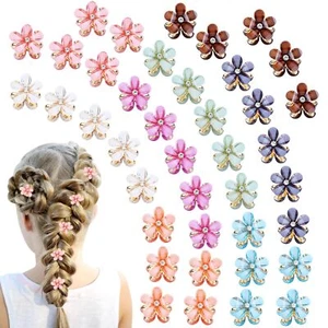 40 Pieces 2cm/0.8" Small Mini Crystal Flower Hair Claws Clips Floral Hair Bar... - Picture 1 of 7