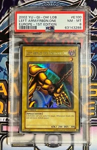 PSA 8 CASI NUEVO-COMO NUEVO Yugioh Brazo Izquierdo del Prohibido LOB-E100 1ª Edición Foil Shift - Imagen 1 de 10