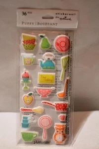 36 piezas NUEVO Libro de recortes PUFFY BOUFFANT Sello Pegatinas Cocina Cocina - Imagen 1 de 1