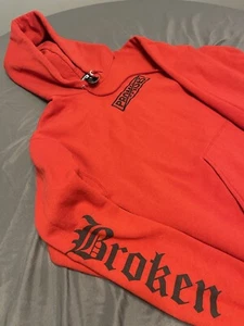 Broken Promises Red Hoodie MEDIUM Mens || Pre-Owned - Picture 1 of 8