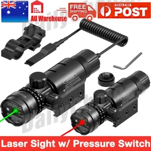 Green Red Dot Laser Sight Rifle Gun Scope Rail & Barrel Mount Pressure Switch - Picture 1 of 12