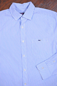Vineyard Vines Tucker L/S Button Front Shirt Blue Stripe Men's Small S