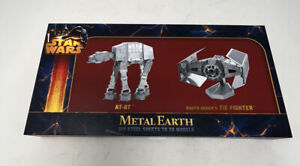  Star Wars Metal Earth AT-AT & Darth Vader's Tie Fighter 3D Models DIY Steel New