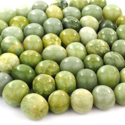 handpolierte Jade grün ( Serpentin ) Trommelsteine Ø 20 - 25 mm AAA - Qualität - Bild 1 von 4
