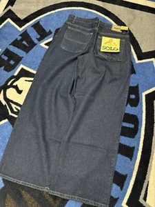 Vintage 90s Solo Semore Jeans Wide Leg Baggy Skater Dark Blue 38x32 Skater Jnco - Picture 1 of 10