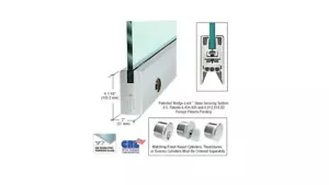 CRL Brushed Stainless 1/2" Glass 4" Square Door Rail W/ Lock-35-3/4" DR4SBS12SL - Picture 1 of 1
