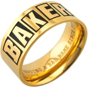 BAKER SKATEBOARDS - BRAND LOGO RING - GOLD - XS SMALL MEDIUM OR LARGE - NEW   - Picture 1 of 1