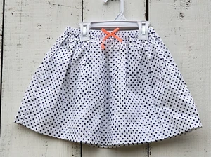 Oskosh B'gosh Girls Swing Skirt Size 4 White  Blue Polka Dots Pink Bow NEW - Picture 1 of 2