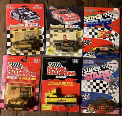 1990s Matchbox & Racing Champions NASCAR Lot of 6 Diecast  Cars & Semi Truck - Image 1 of 4