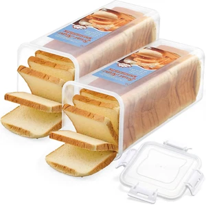 Bread Box with Airtight Lid, Fresh Bread Storage Container, Bread Loaf Storage D - Picture 1 of 12