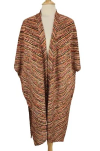 NWT Chicos Ruana Kimono Shawl Cardigan One Size Open Front Space Dye Stripe - Picture 1 of 15