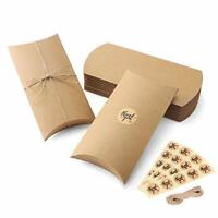 25 Brown Kraft Pillow Boxes; 2 x 3/4 x 3 Inches for Gift Embellishing ETC