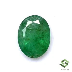 1.42 CTS Certified Natural Emerald Oval Cut 9x7 mm Faceted Loose Gemstone - Picture 1 of 6