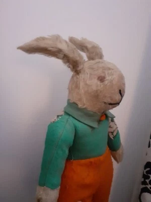 Antiguo Conejo Conejo Merryought o Valle de Chad Inglés Tela Conejo Foto 1 de 4