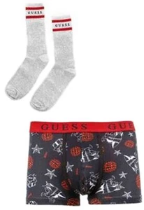 Guess Mens Boxer Trunck Sock Pack In Black Grey Size S - XL - Picture 1 of 2