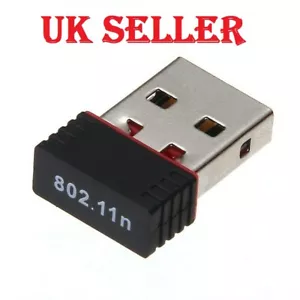 Mini adaptador de red USB Wifi 2.0 802.11n 150Mbps para computadora portátil Windows Linux PC Reino Unido - Imagen 1 de 2