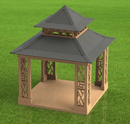 Pagoda Style Gazebo Paper Building Plans - Plans only - Not Complete Gazebo - Image 1 of 1
