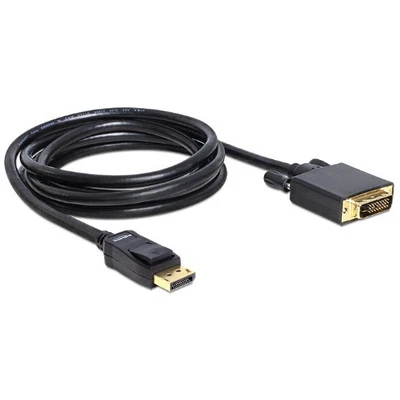 Kabel Delock Displayport auf DVI (20pol) Stecker, 2 Meter Lang - Bild 1 von 2