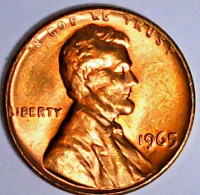 1965 RD Lincoln Memorial cent NO mint mark, Mint state, NICE COIN beautiful GEM - Image 1 of 4
