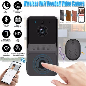 Smart Wireless WiFi Doorbell Intercom Video Camera Door Ring Bell Chime Security - Picture 1 of 18