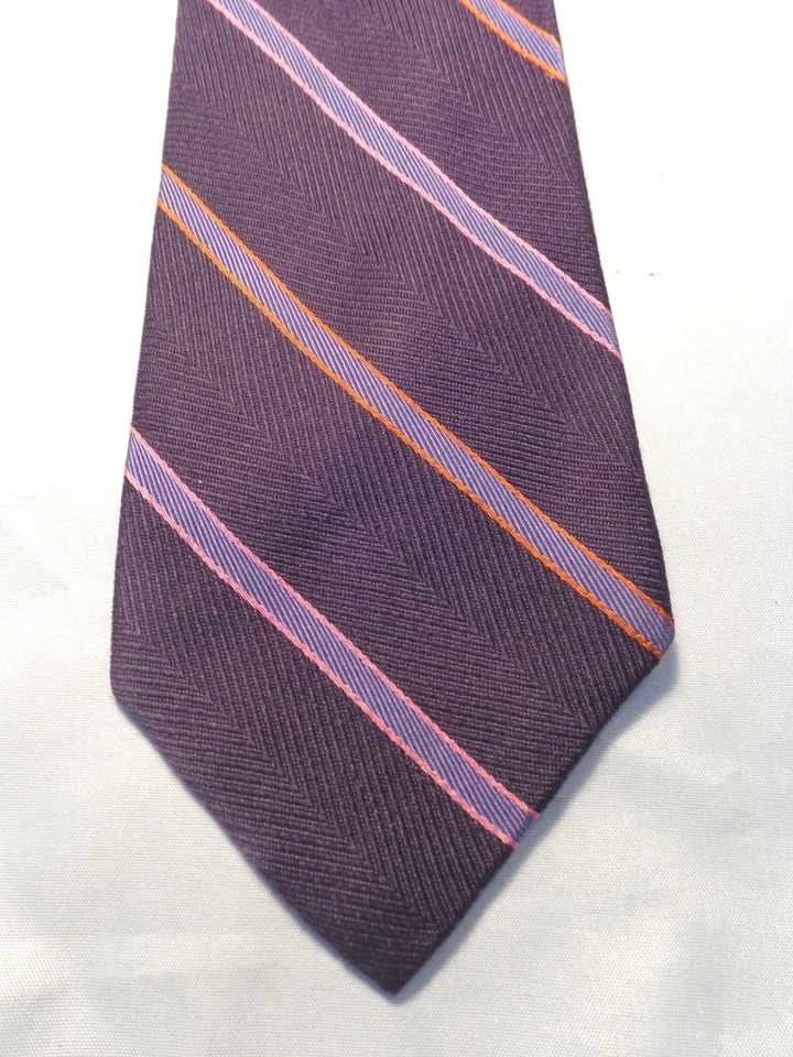CORBATA HOMBRE EXPRESS MORADO PROFUNDO RAYAS 62x3,75 EXTRA LARGA Foto 1 de 4
