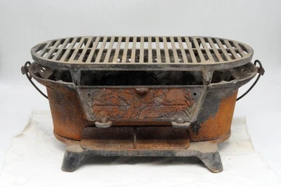 Vtg Cast Iron Fire Bowl No. 3059 BBQ Grill –USA – Rustic Hibachi / Camp Stove - Image 1 of 4
