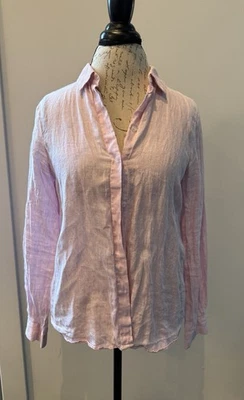 Camisa mujer Zara 100% lino rosa rayas XS Foto 1 de 4