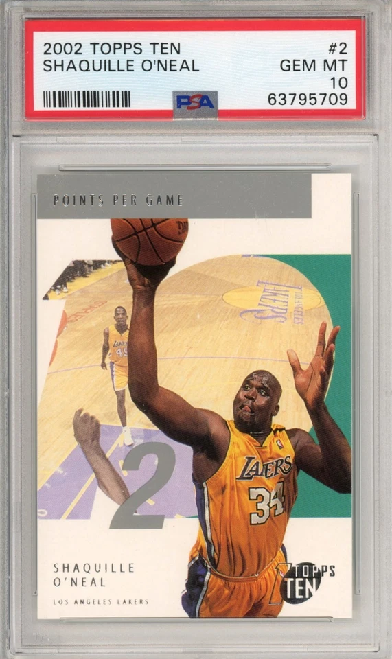 2002 Topps Ten #2 Shaquille O'Neal PSA 10 - Image 1 of 2
