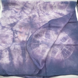 Vintage Square Tie Dye Look Scarf 34x34” Silky Satin Pink Purple White Ombré - Picture 1 of 6