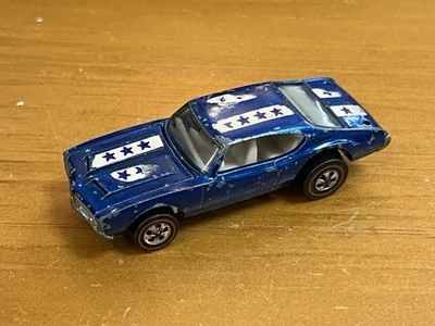 Rare 1969 Vintage Hot Wheels Redline Olds 442 Blue Stars Red Line - Image 1 of 4