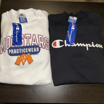 Champion мальчиков очень большой толстовка x 2 белый и черный логотип толстовка - Изображение 1 из 4