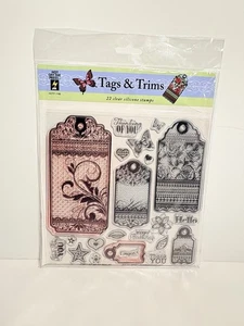 NEW Hot Off The Press Silicone Stamps Set of 22 TAGS AND TRIMS HOTP1166 - Picture 1 of 2