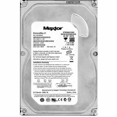Hard Disk Hdd Disco Ide Pata 3.5" 80Gb Maxtor Stm380215A Computer Desktop Pc - Image 1 of 2