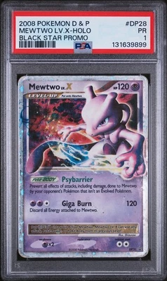 PSA 1 2008 POKEMON DIAMOND & PEARL BLACK STAR PROMO DP28 MEWTWO LV.X-HOLO - Image 1 of 2