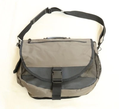 Canvas Laptop Electronics Messenger Bag with Shoulder Strap - Image 1 of 4