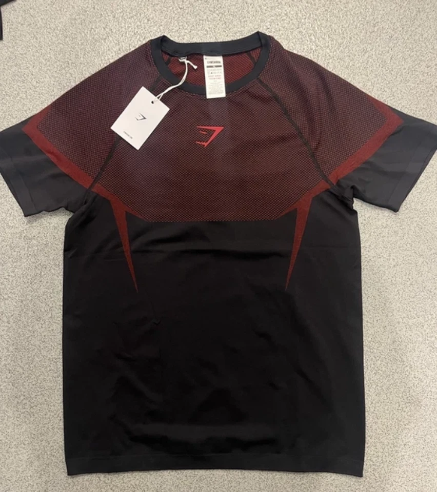 Рубашка мужская бесшовная Gymshark Onyx VI красная компрессионная - Изображение 1 из 1