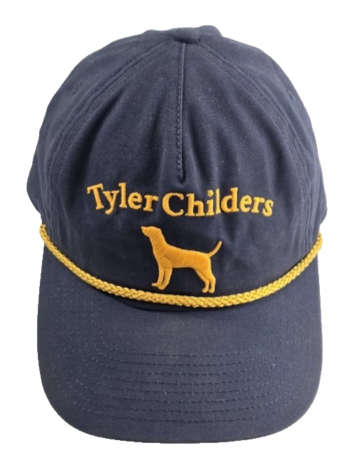 Raro Tyler Childers Sombrero de Cuerda para Hombres Azul Dorado Enviar en los Sabuesos Tour Snapback Perro Foto 1 de 4