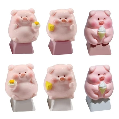Unique Cartoon Pig Shaped Keycaps Crossed Stem for Mechanical Keyboards Keycap - Image 1 of 4